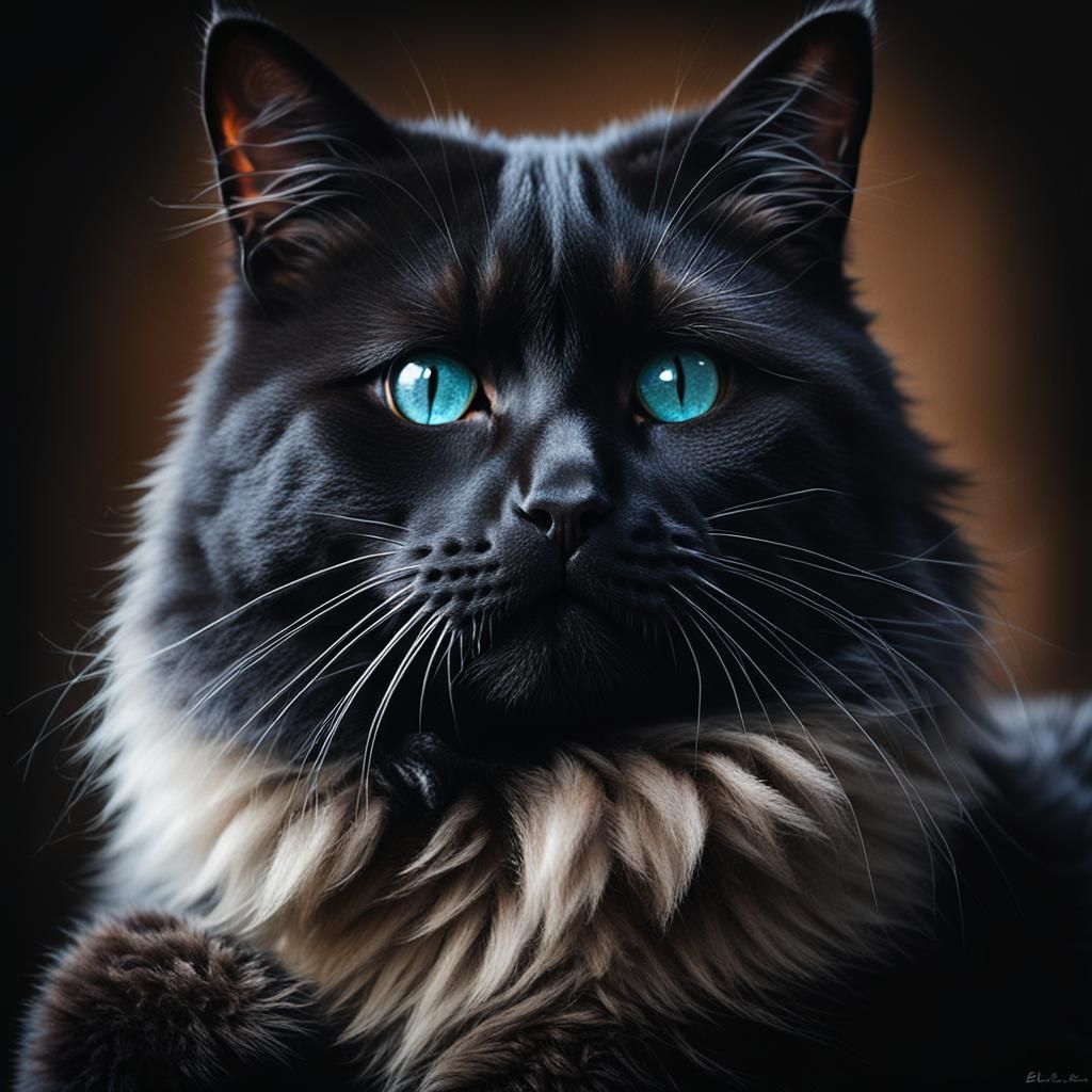Black Cat with Blue Eyes