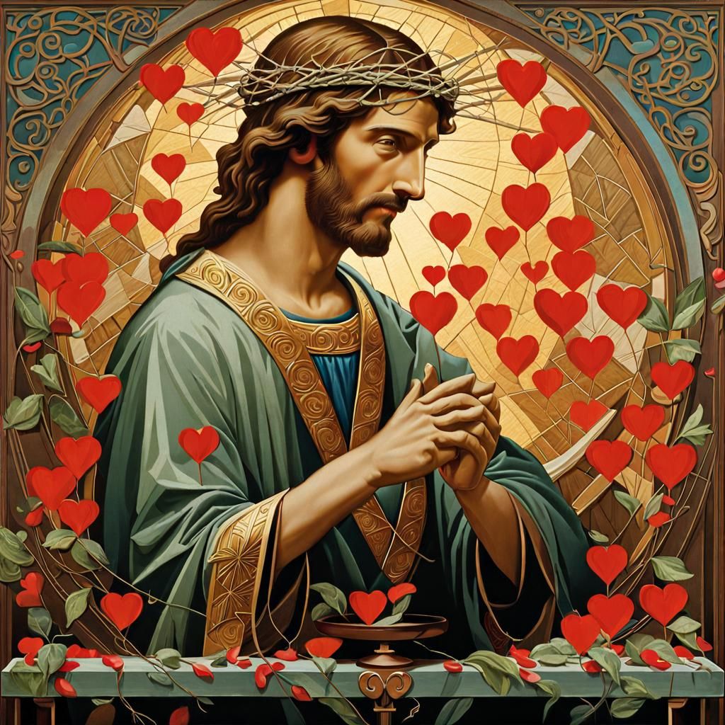 Agape Love Personified: Forgiveness Dispenser in Art Nouveau...