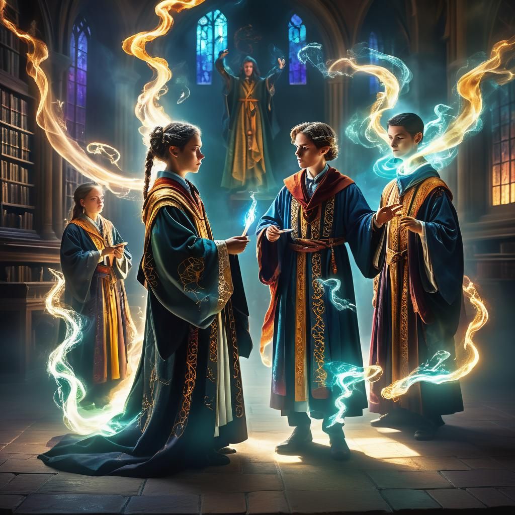 Wizards' Spellcasting Contest in Baroque Style
