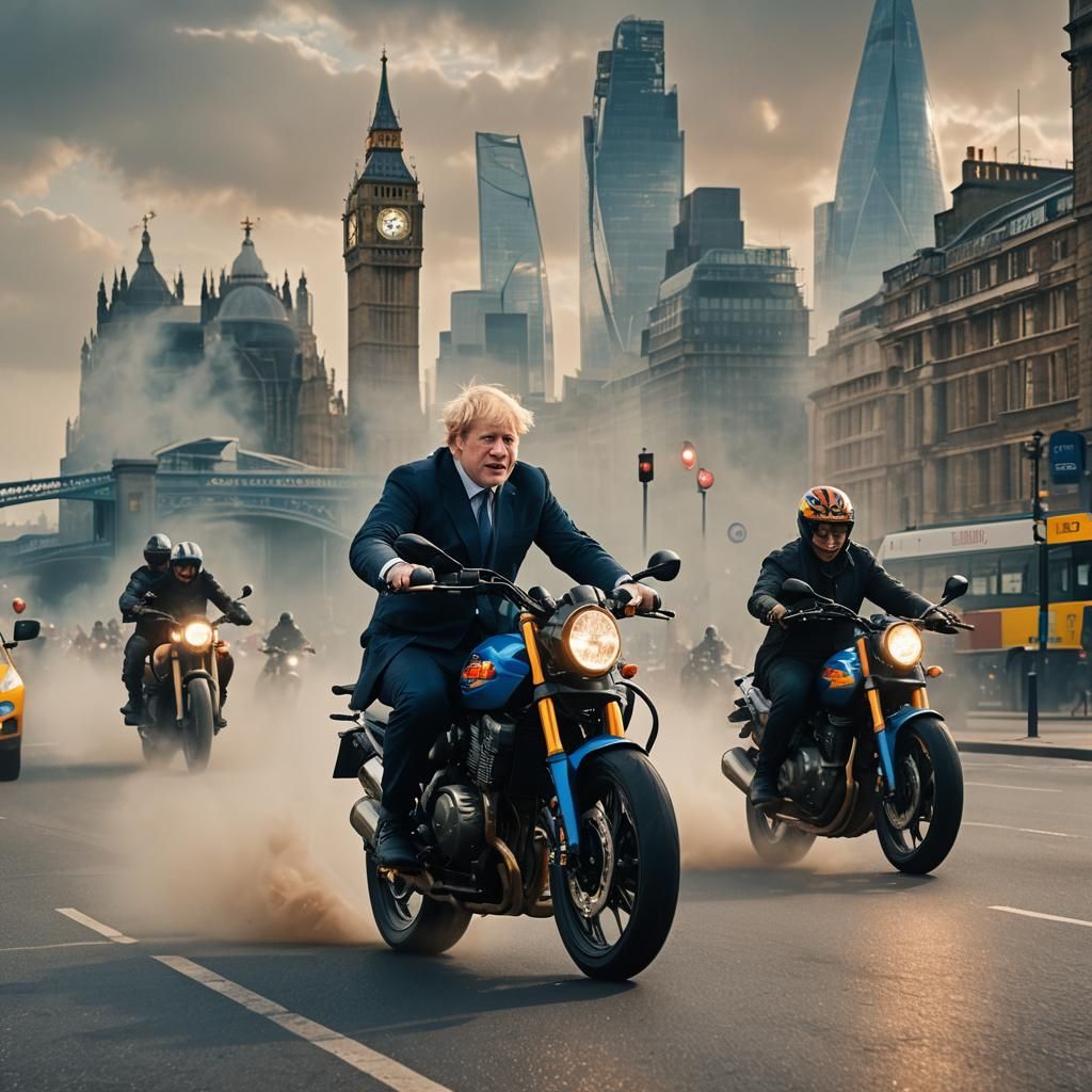 Johnson and Starmer Motorcycle Race: Matte Painting