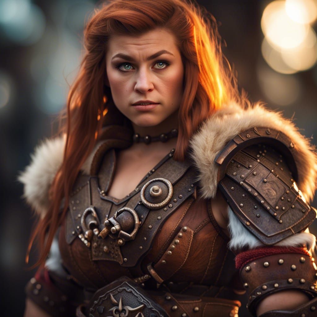 Female Dwarf Barbarian in Professional Photography Style
