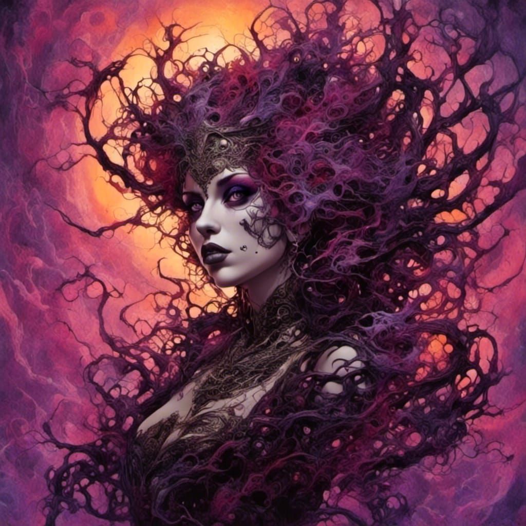 Gothic Fantasy Pinup in Eldritch Style