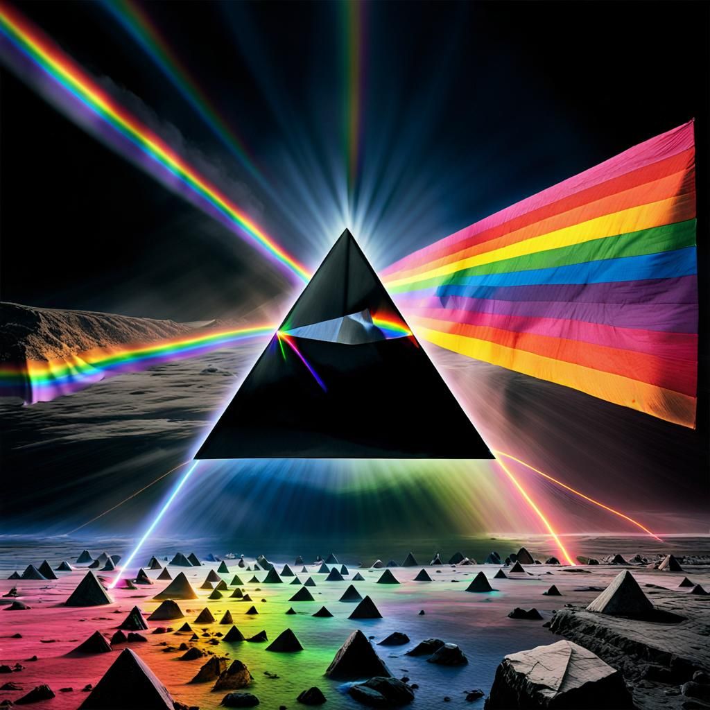 LGBTQ Rainbow Prism Refraction in 3D