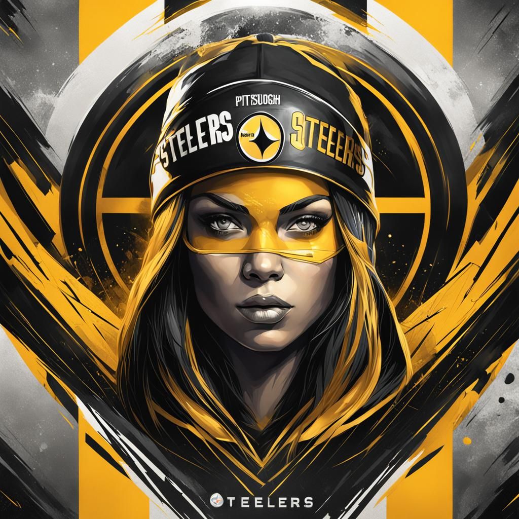 Steelers Logo and Woman: Hyperdetailed Portrait