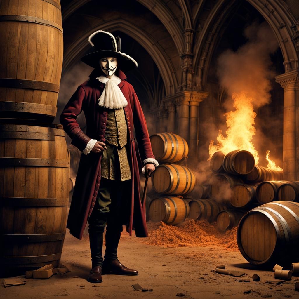 Guy Fawkes in Parliament's Vaults