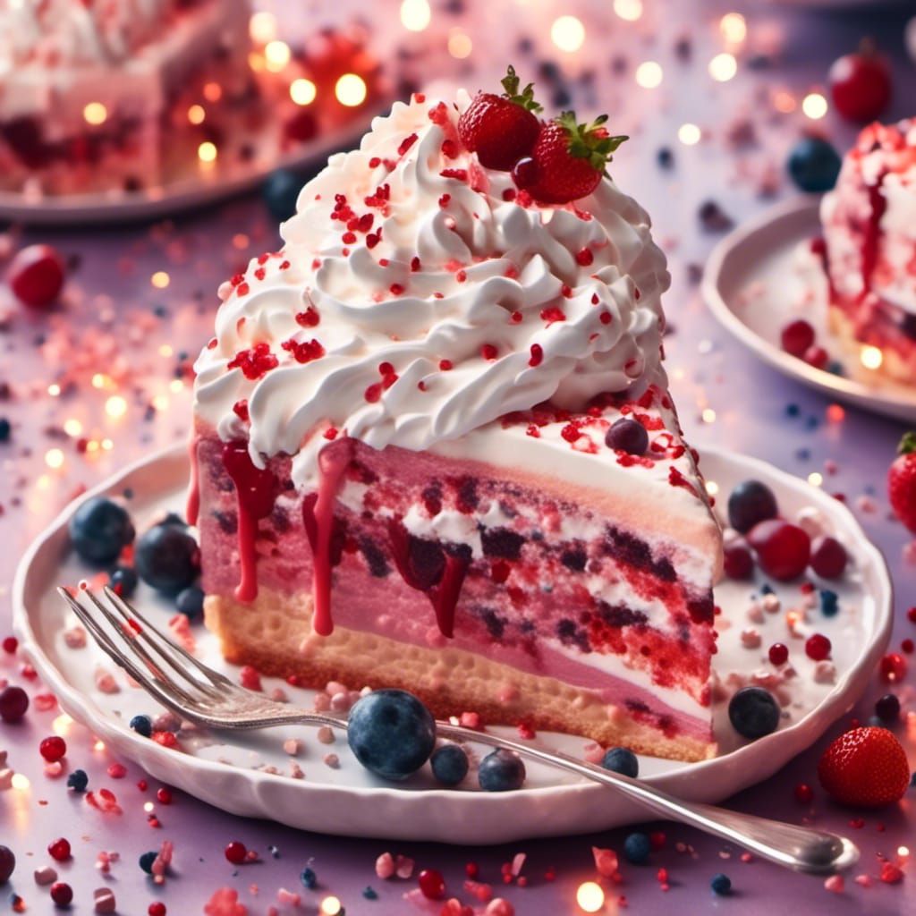 Elaborate Ice Cream Sundae Explosion in Hyperrealism