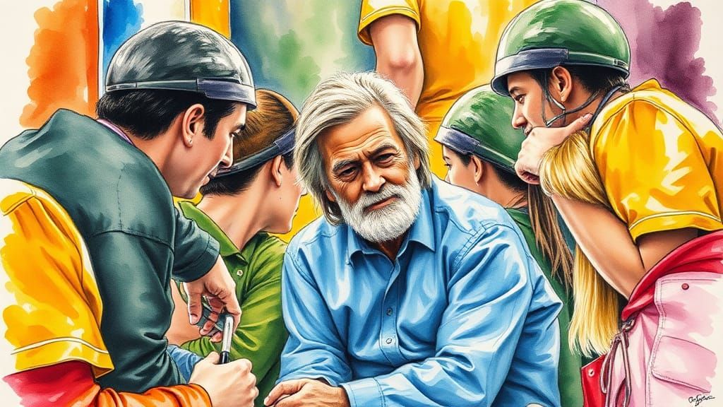 Saturated Watercolor Scene with Bright Colors