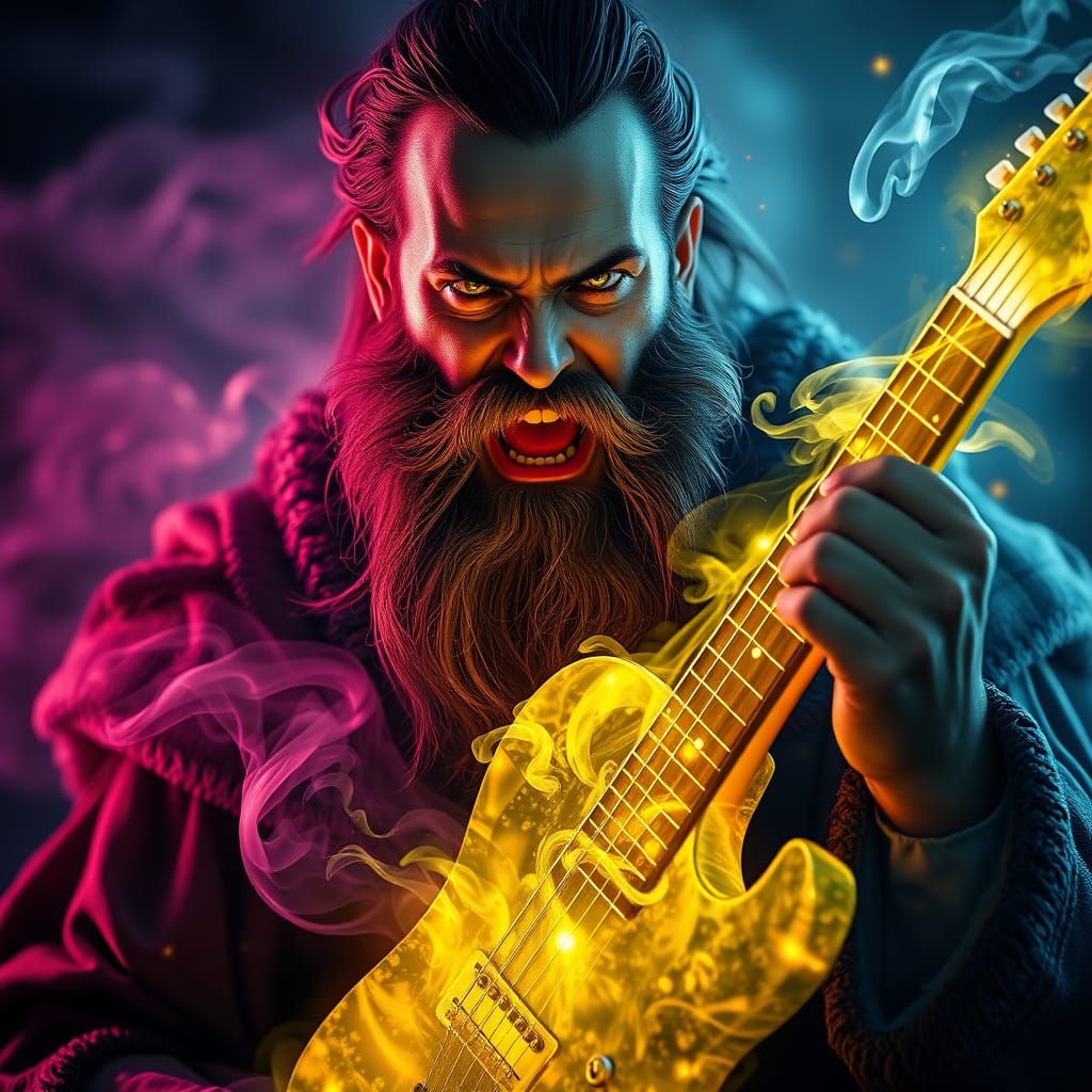 Ethereal Warrior in Cosmic Aura