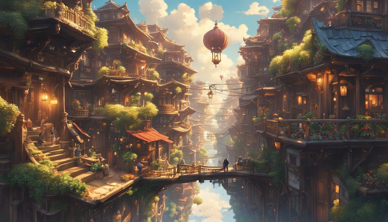 Floating City in Ethereal Harmony