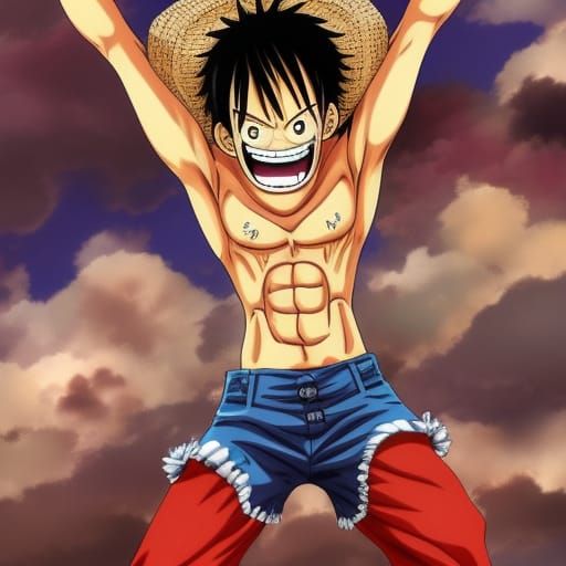 Gear 5 Luffy in Anime Key Visual Style