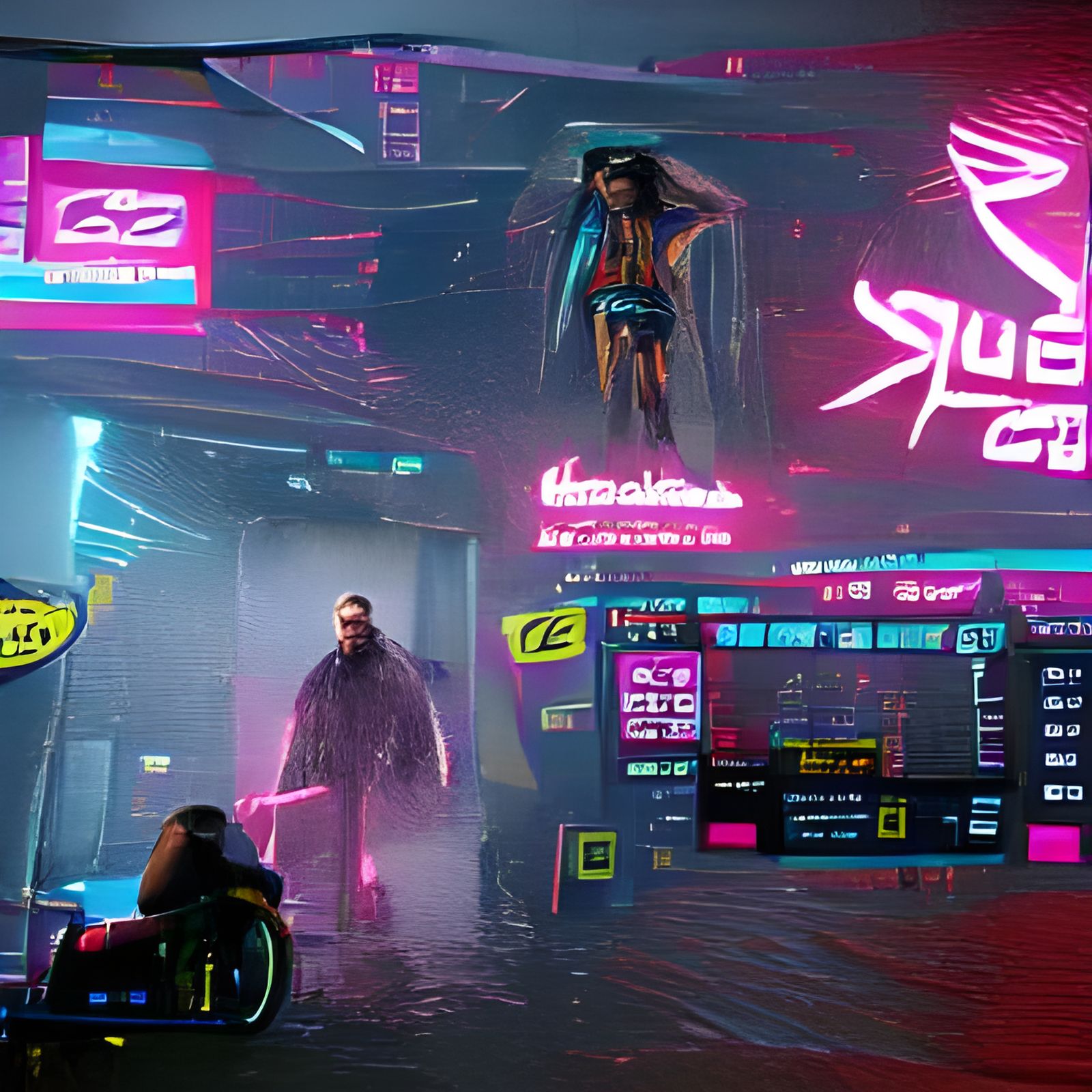 Cyberpunk Cityscape in Neon Style