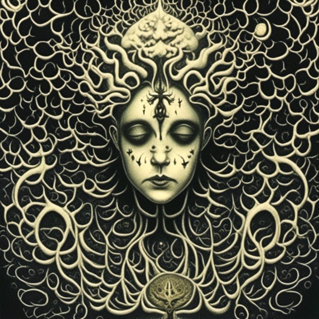 Surreal Divine Judgment Scene with Dark Undertones