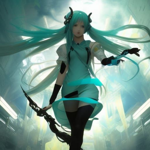 Hatsune Miku Dark Fantasy Concept Art