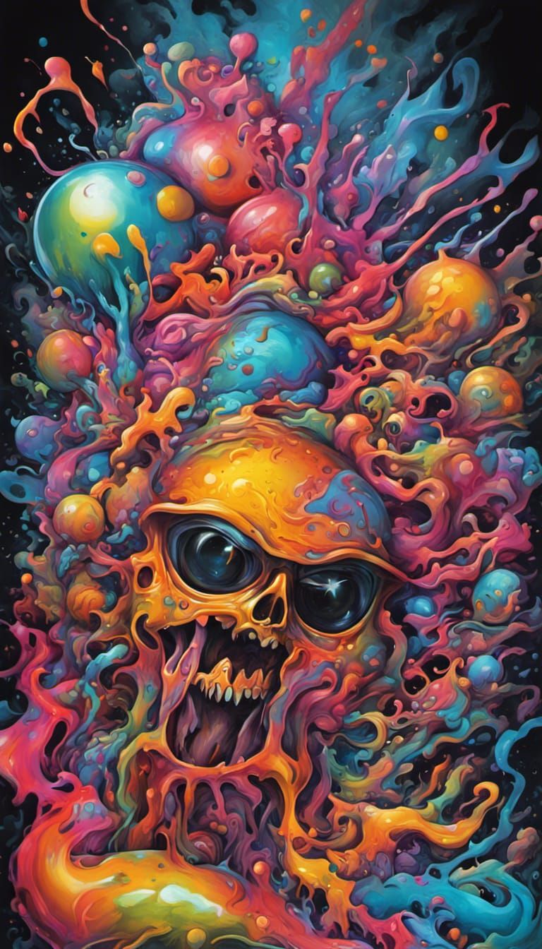 Psychedelic Graffiti Art in Splash Art Style