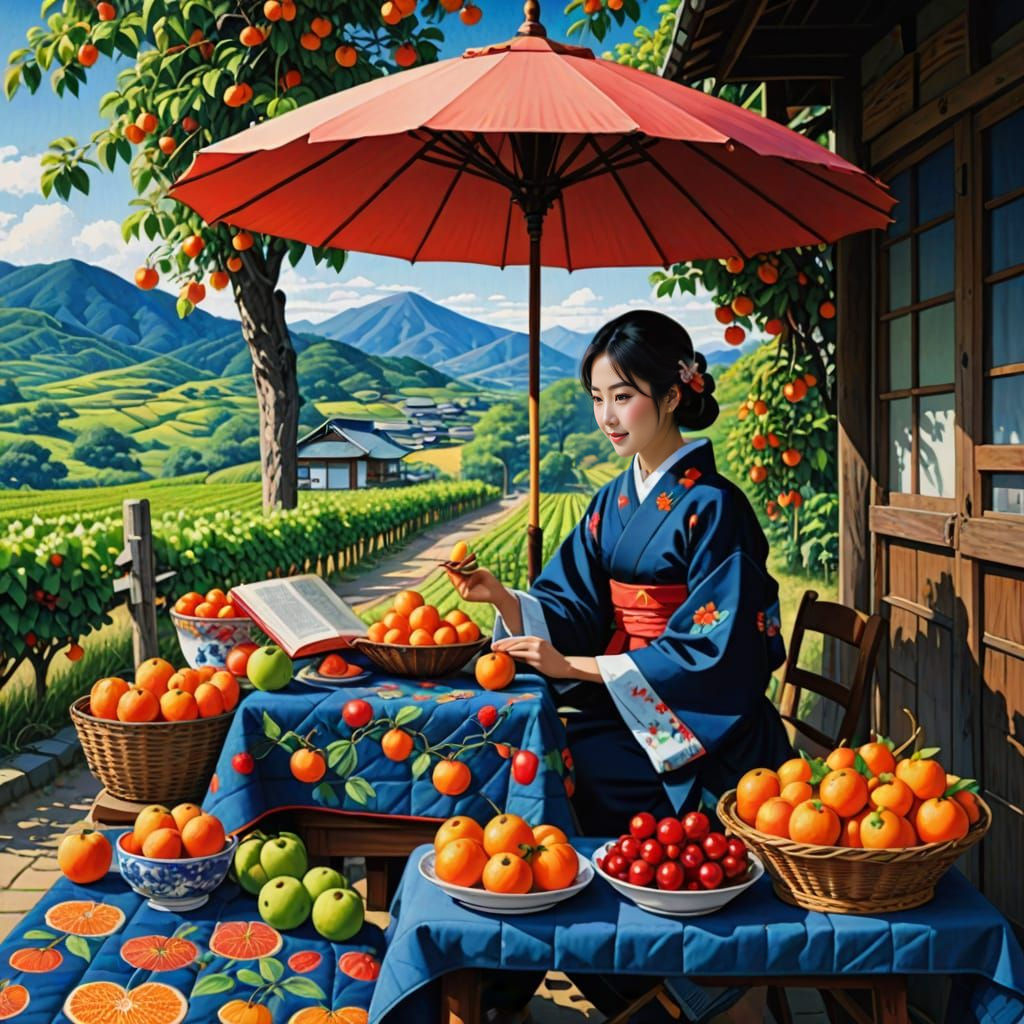 Japanese Fruit Stand Beside Country Road