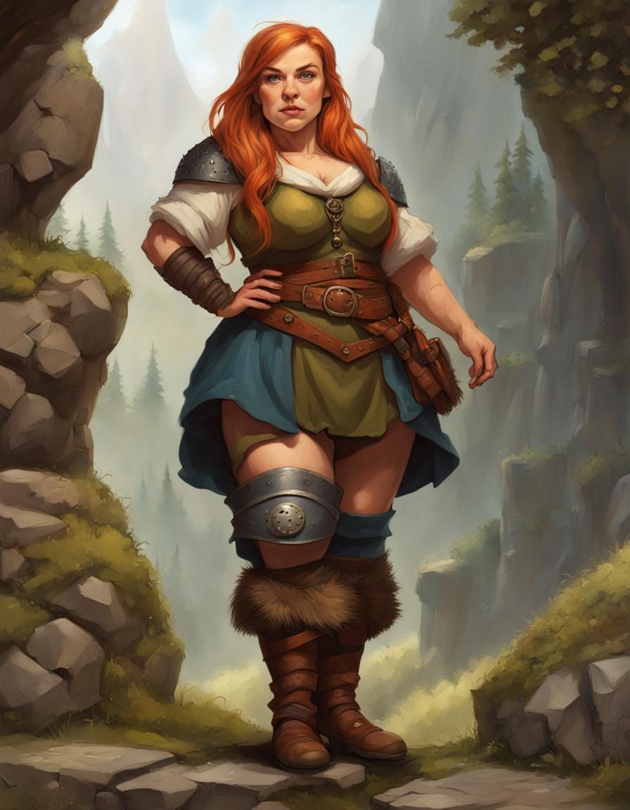 Fantasy Dwarf Female Adventurer in Medieval Setting