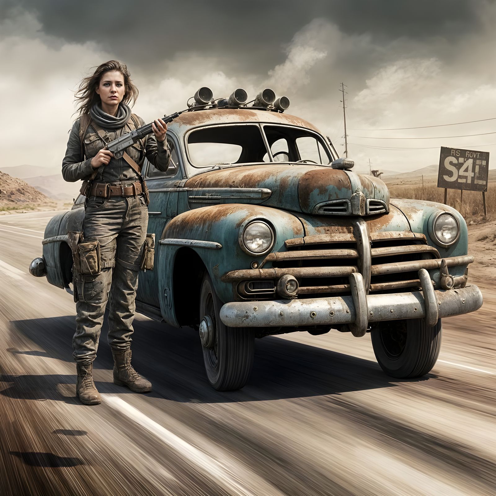 Post-Apocalyptic Wastes Road Warrior Roams Free