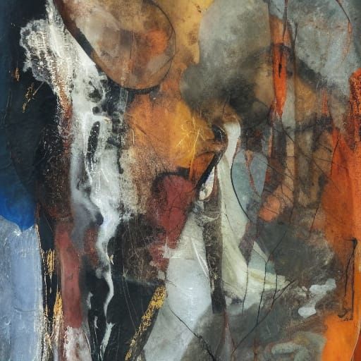 Haunting Figure in Mixed Media with Earthy Tones