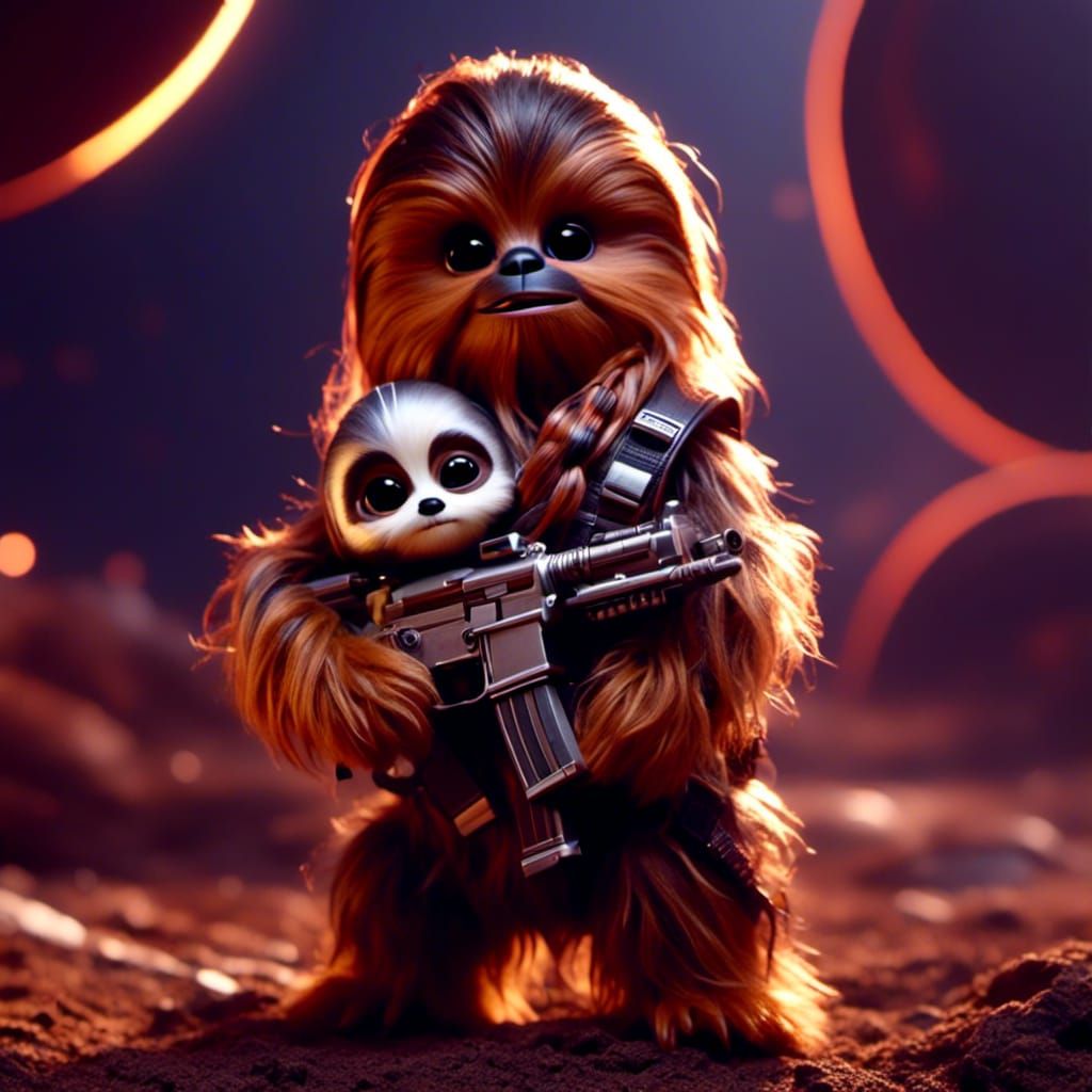 Young Chewie and his little friend Pupet