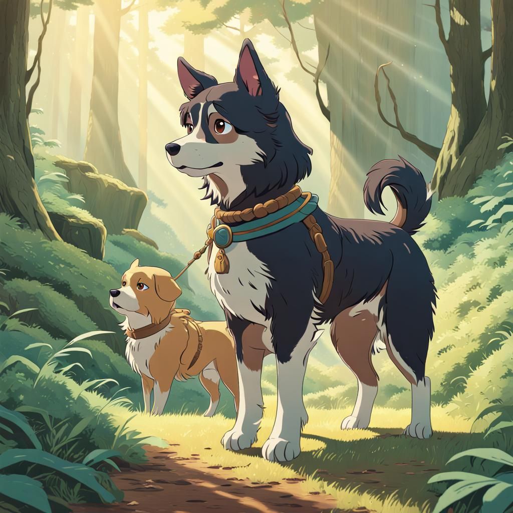 Disney Princess Hunter-Gatherer with Salish Wool Dog
