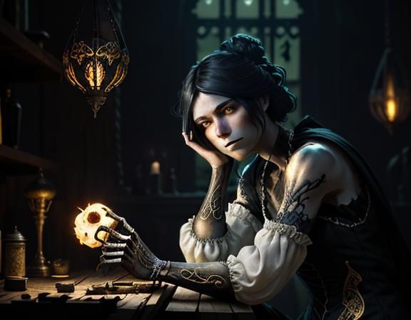 Furry Skeleton Bone Repair: Dark Fantasy Art