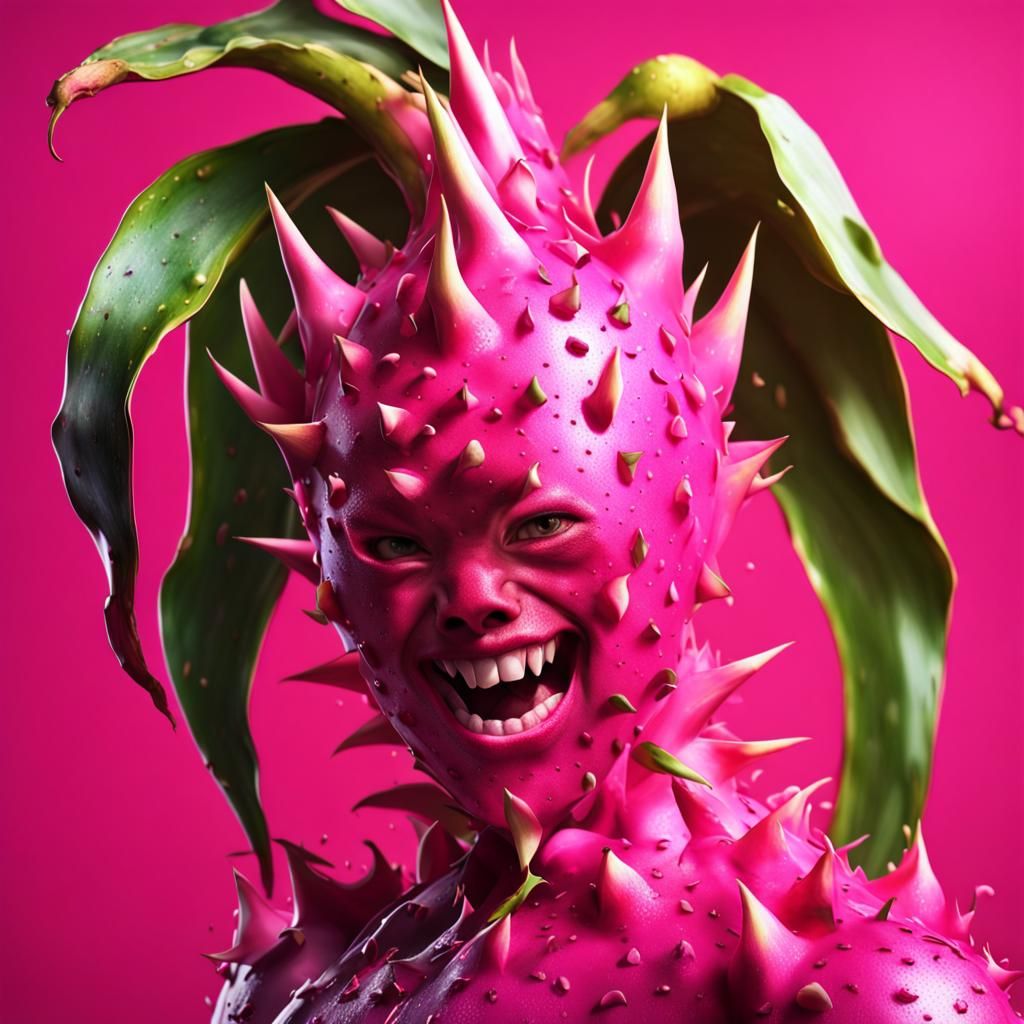 Hyperrealistic Dragon Fruit Suit Concept Art