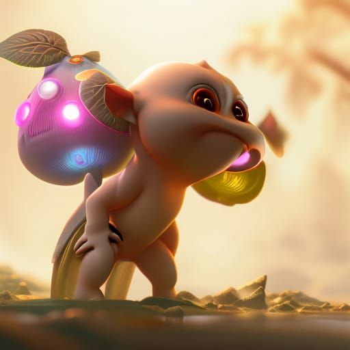 Adorable Octopus-Tarsier Hybrid: Detailed Digital Concept Ar...