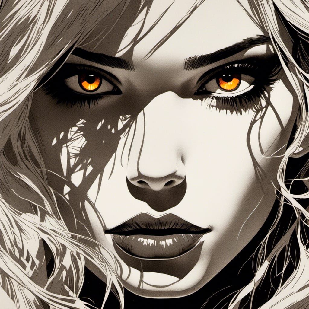 Noir Comic Book Rivalry in Dramatic Style