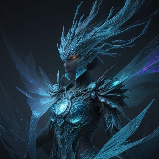 Ethereal Abstract Sculpture in Vibrant, Glowing Hues