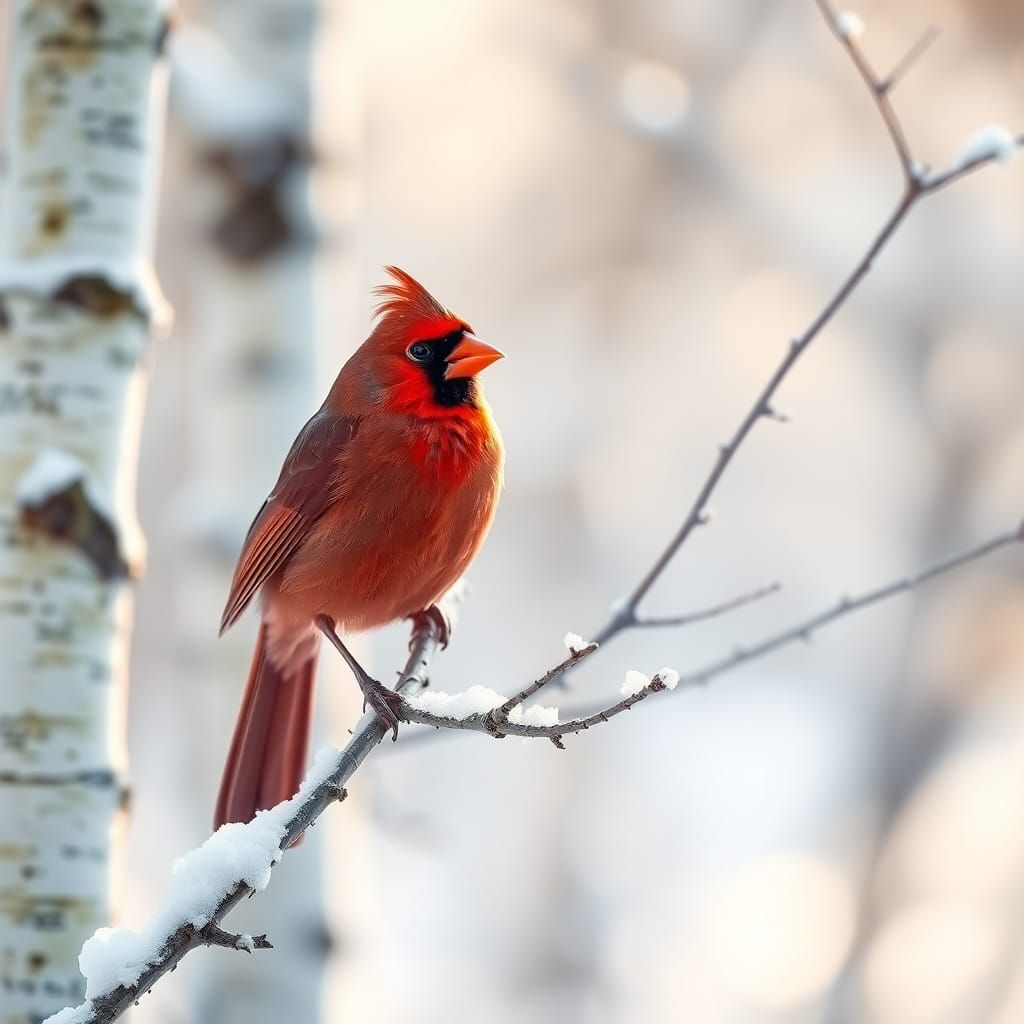 Cardinal in Winter Wonderland: Bird Photography