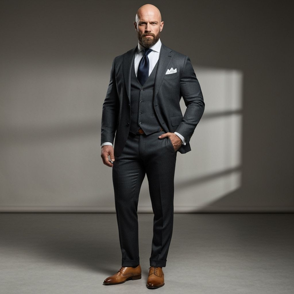 Photorealistic Portrait of Bald Man in Suit