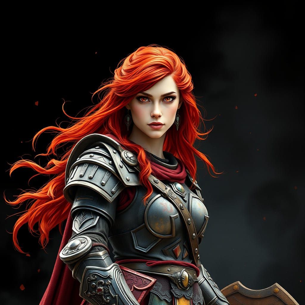 Epic Goddess Warrior in Ancient Greek-Inspired Scene with Vi...