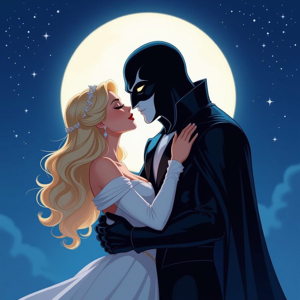 Moonlit Phantom Couple Embrace
