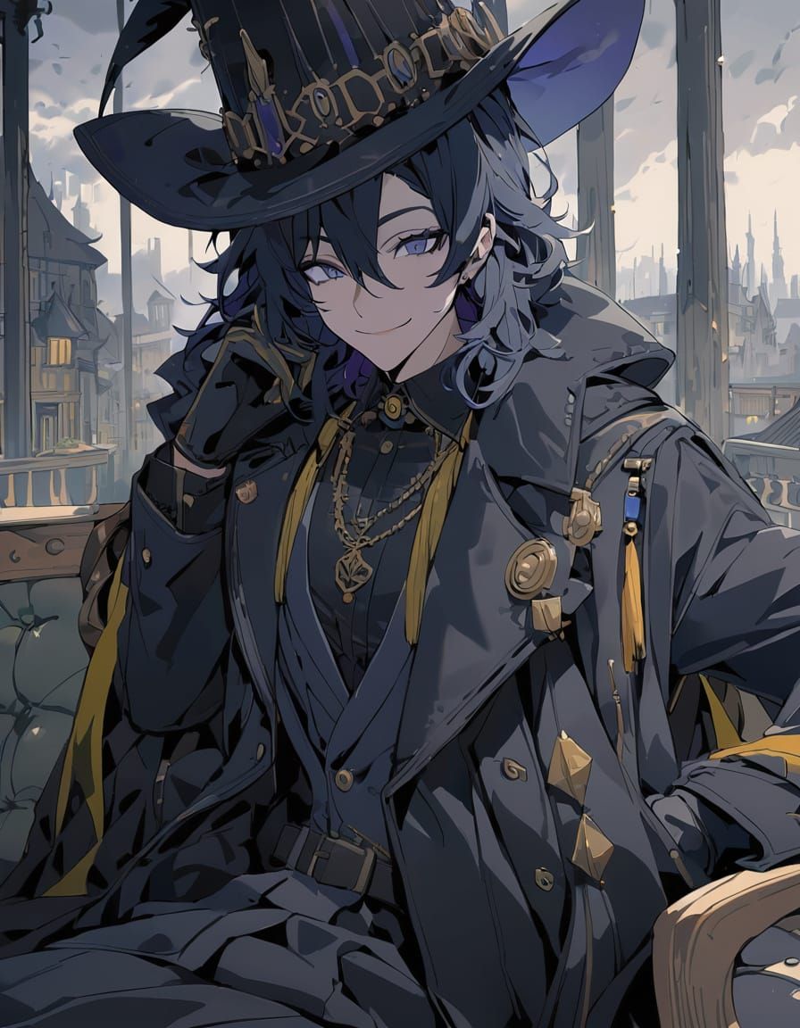 Gothic Maximalist Magical Boy on a Cloudy Afternoon