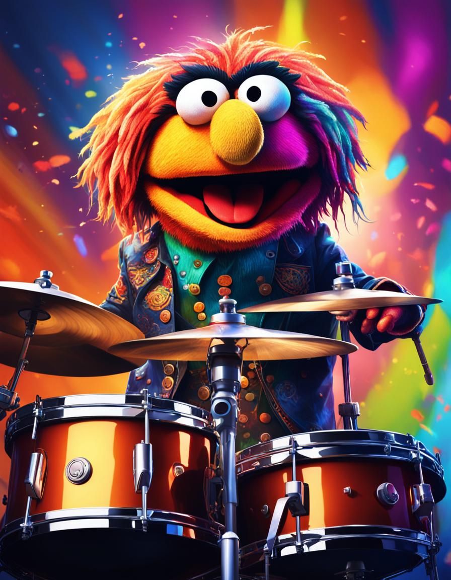 Animal, the Muppet Drummer, at Rock Concert
