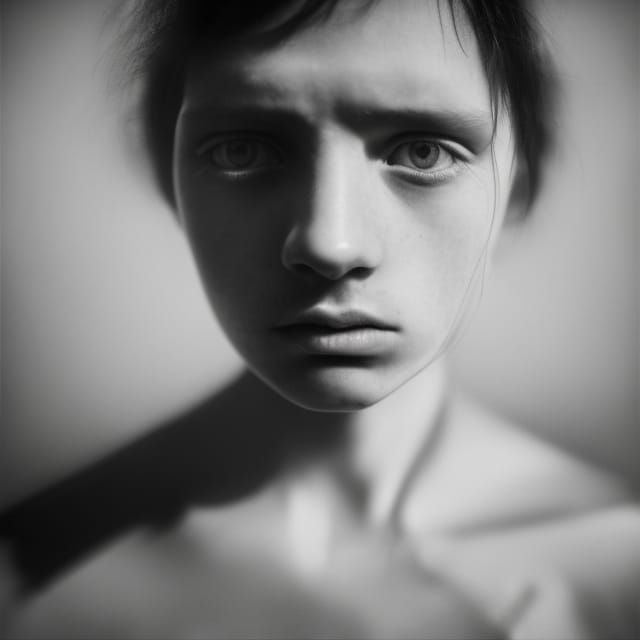 Dramatic Portrait with Pistol in Ambient Light