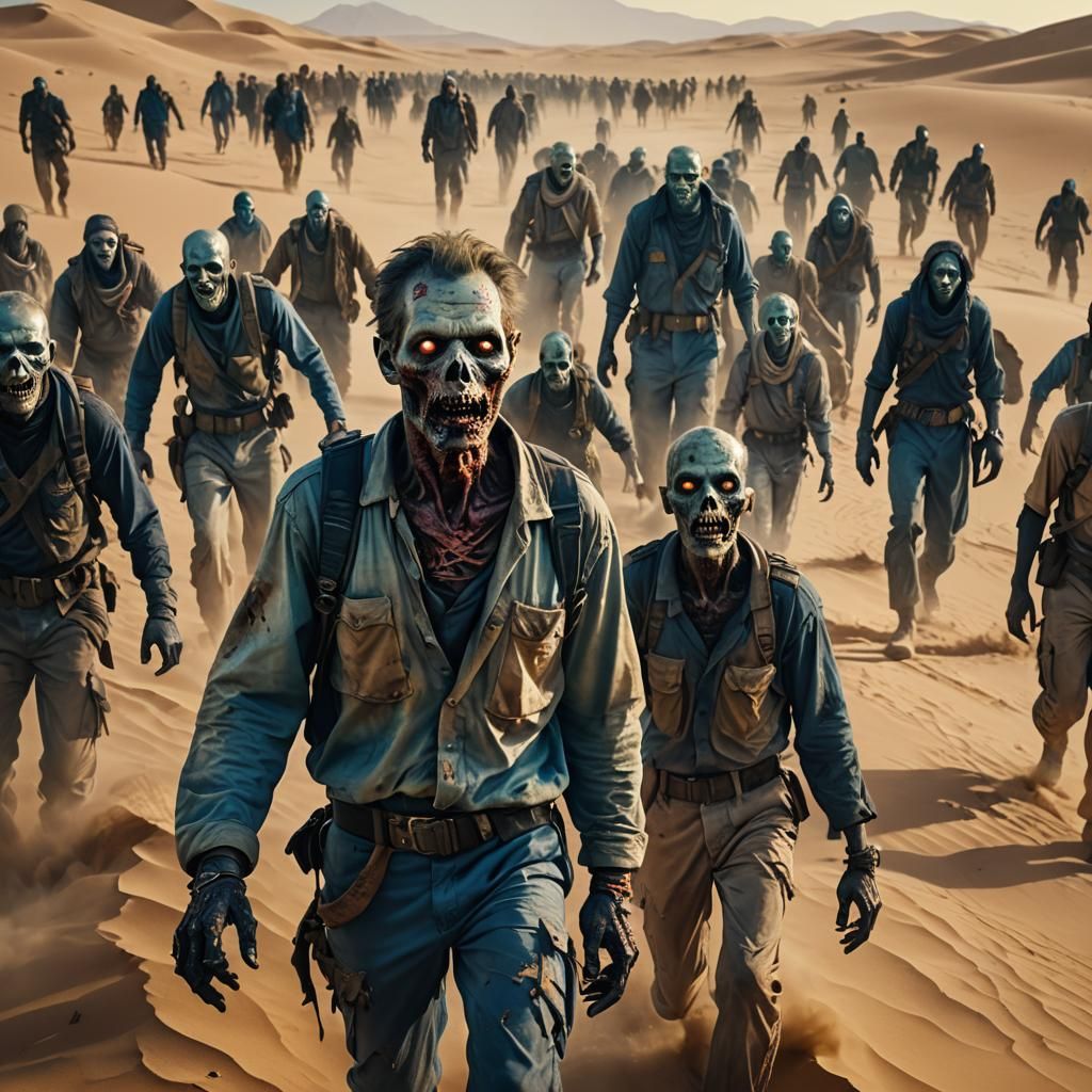 Zombies Walk in Sahara Desert: Matte Painting
