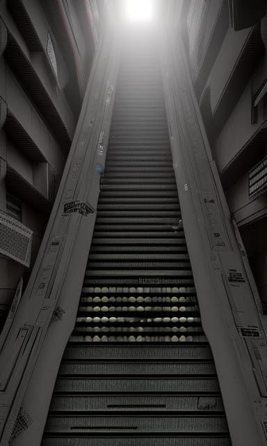 Cyberpunk Stairway to a Neon Future