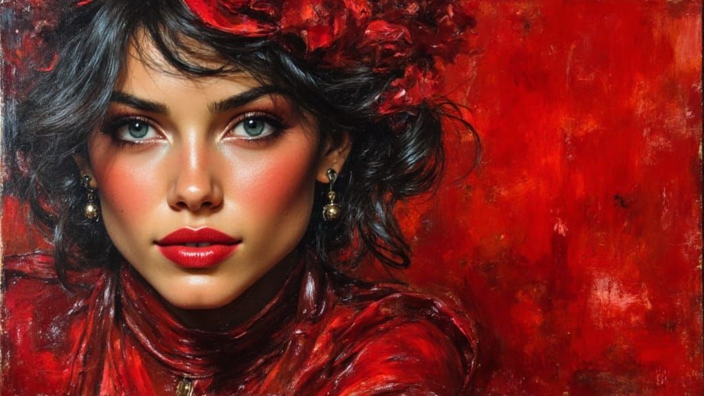 Elegant London Princess in Oil Painting Style