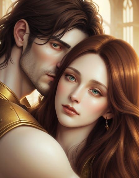 Romantic Incubus Kiss in Soft Pencil Sketch Style