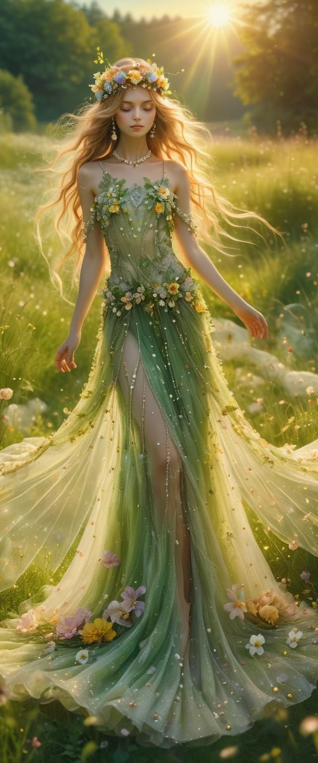 Ethereal Maiden in Floral Fantasy