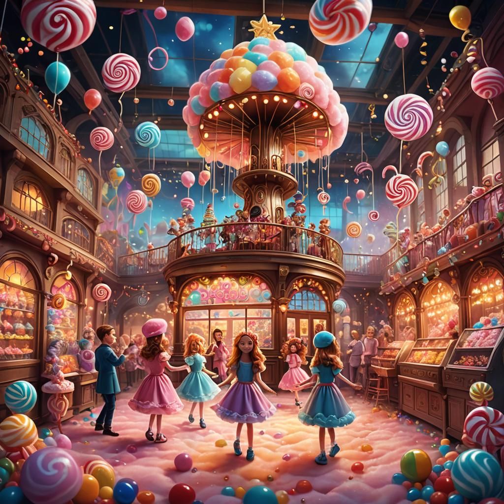 Enchanted Candy Factory: A Whimsical Fantasy in Digital Art