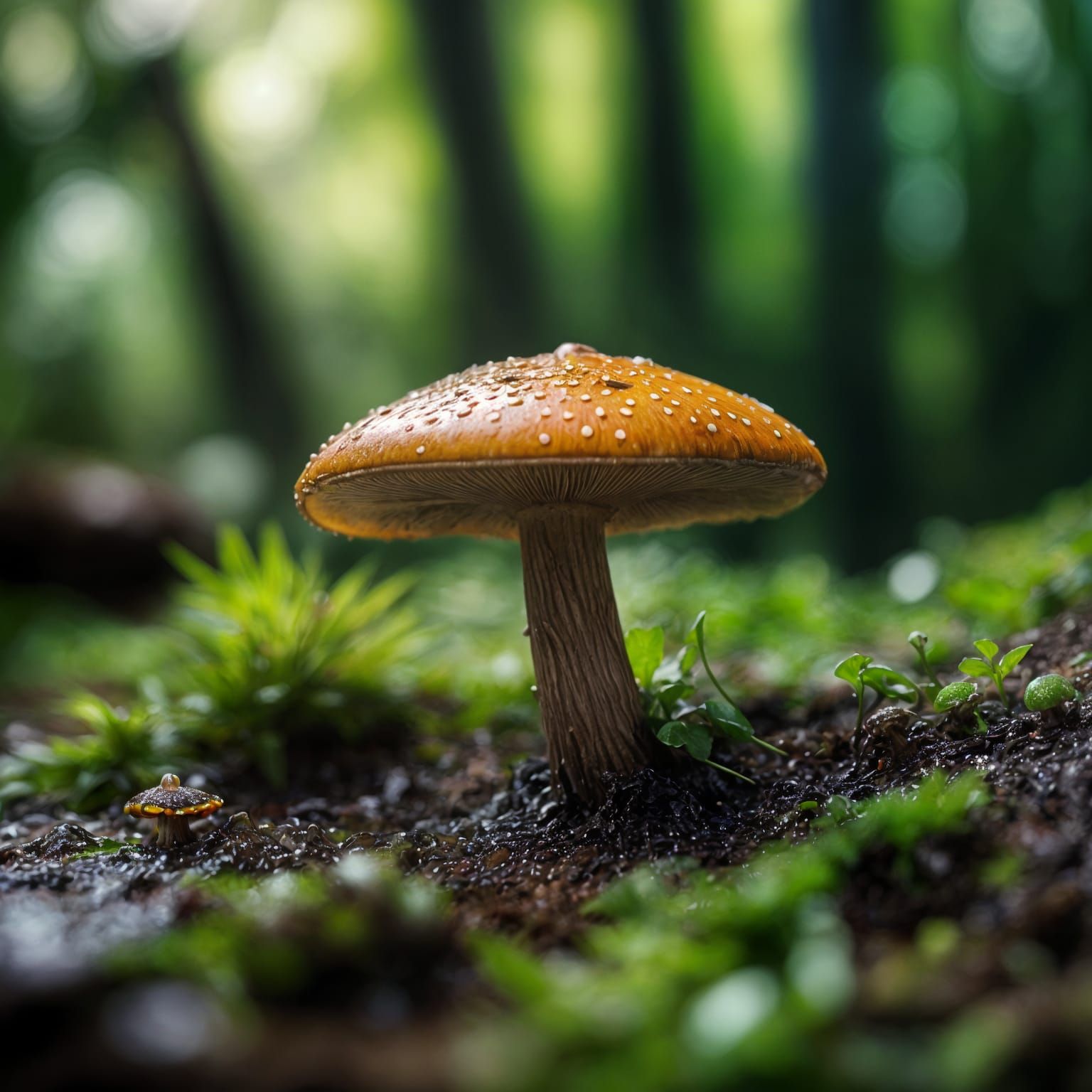 Ethereal 35mm Film Still of a Dazzling Mushroom