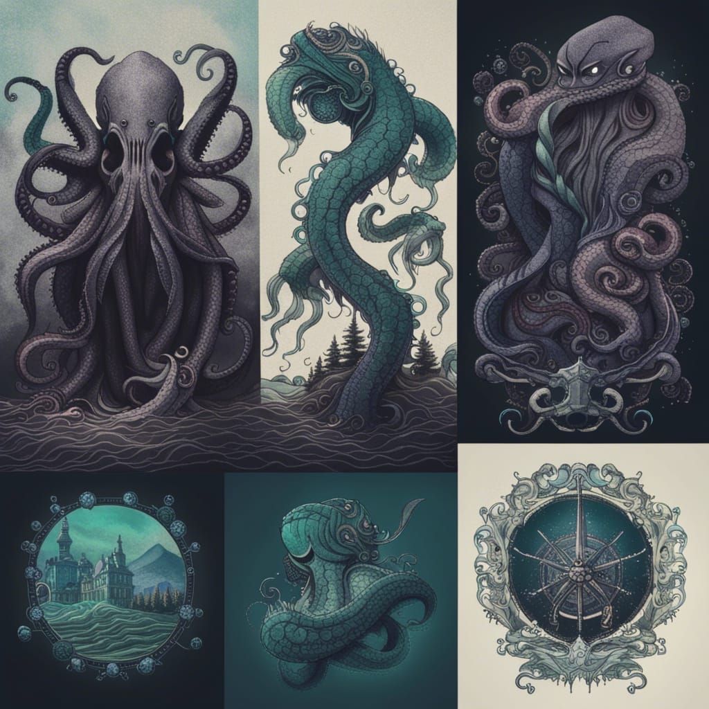 Kraken in Dreamcore Aesthetic