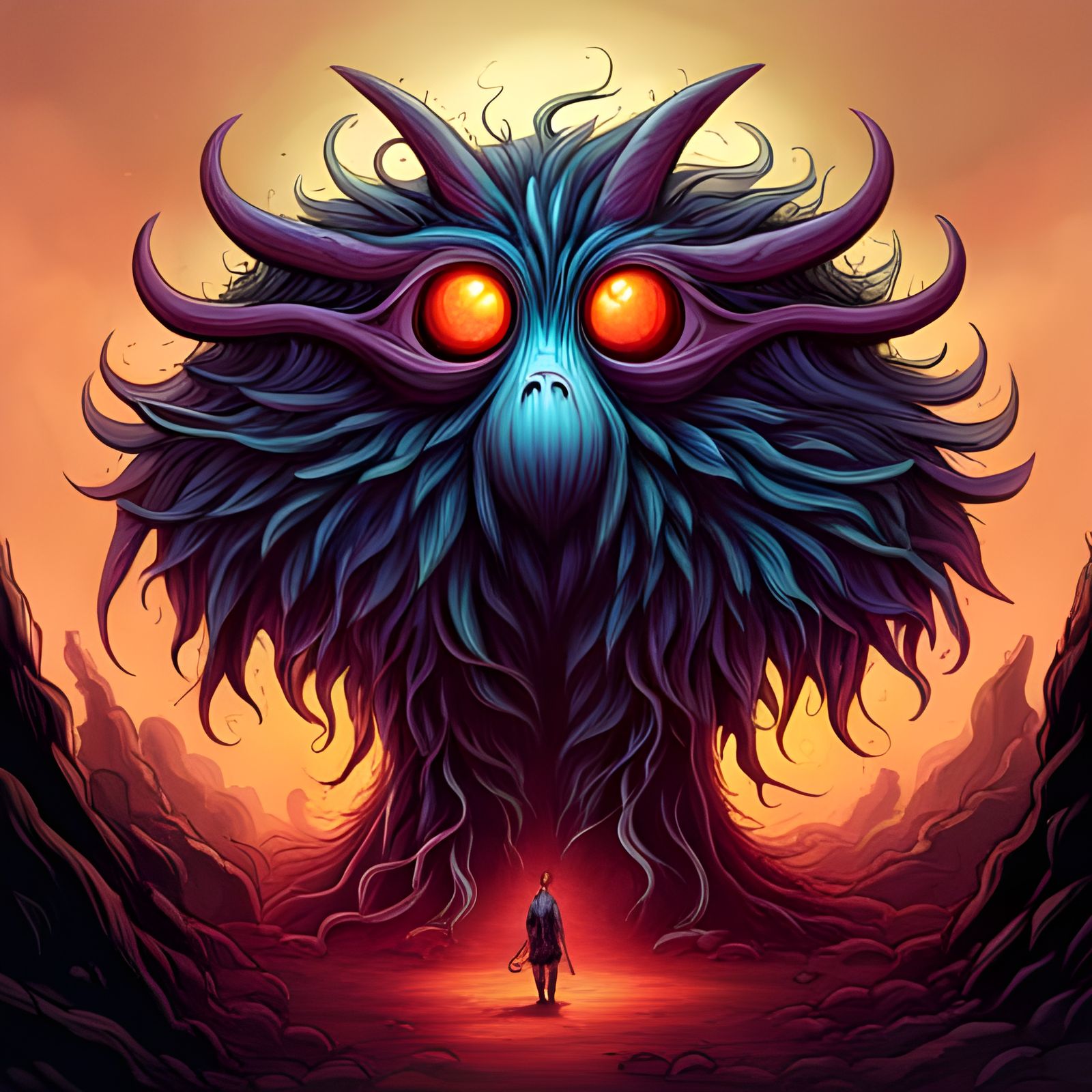 Psychedelic Six-Legged Dog in Surreal Style