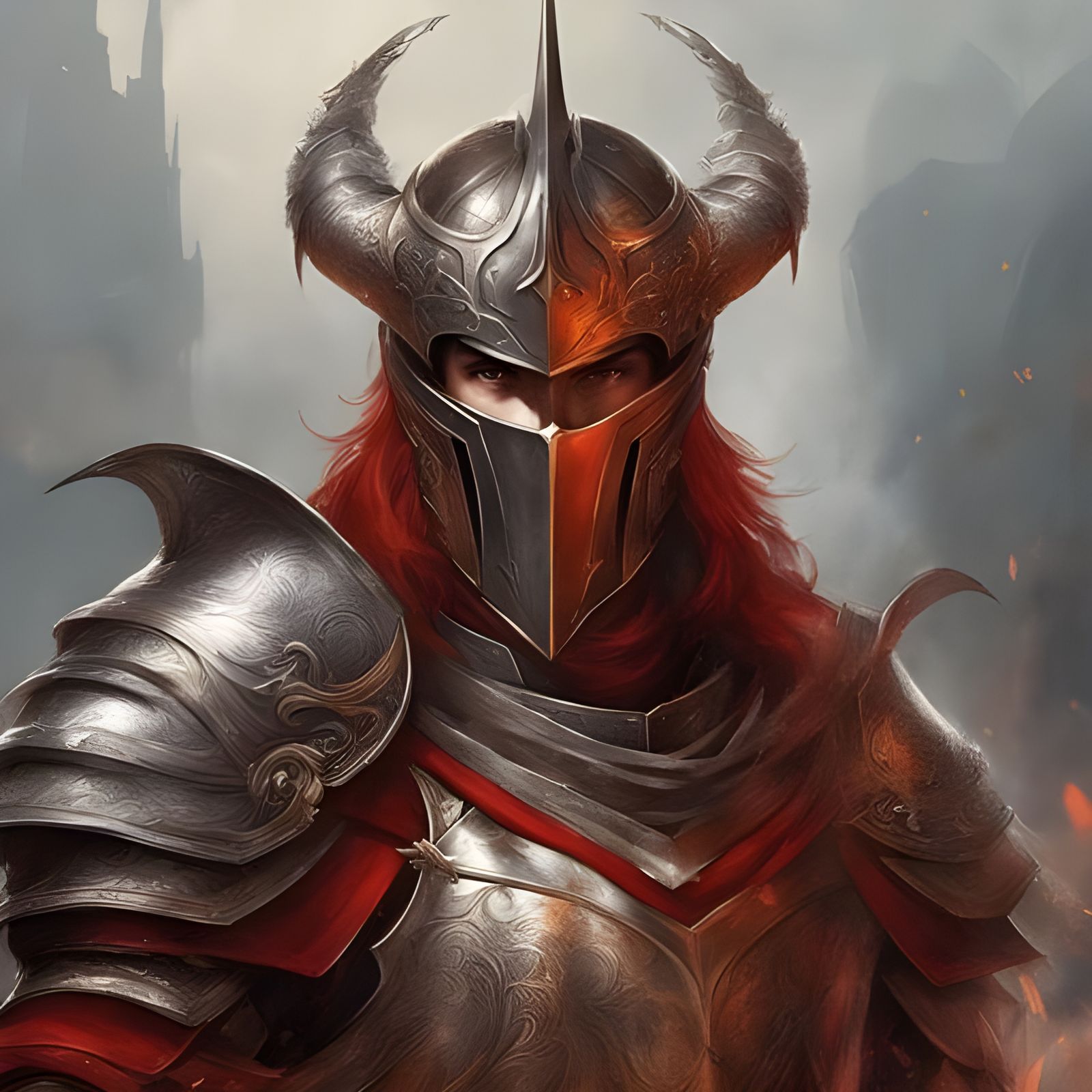 Handsome Knight Angel in Detailed Armor