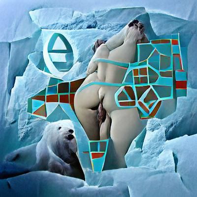 Abstract Geometric Arctic Pattern in Cool Colors