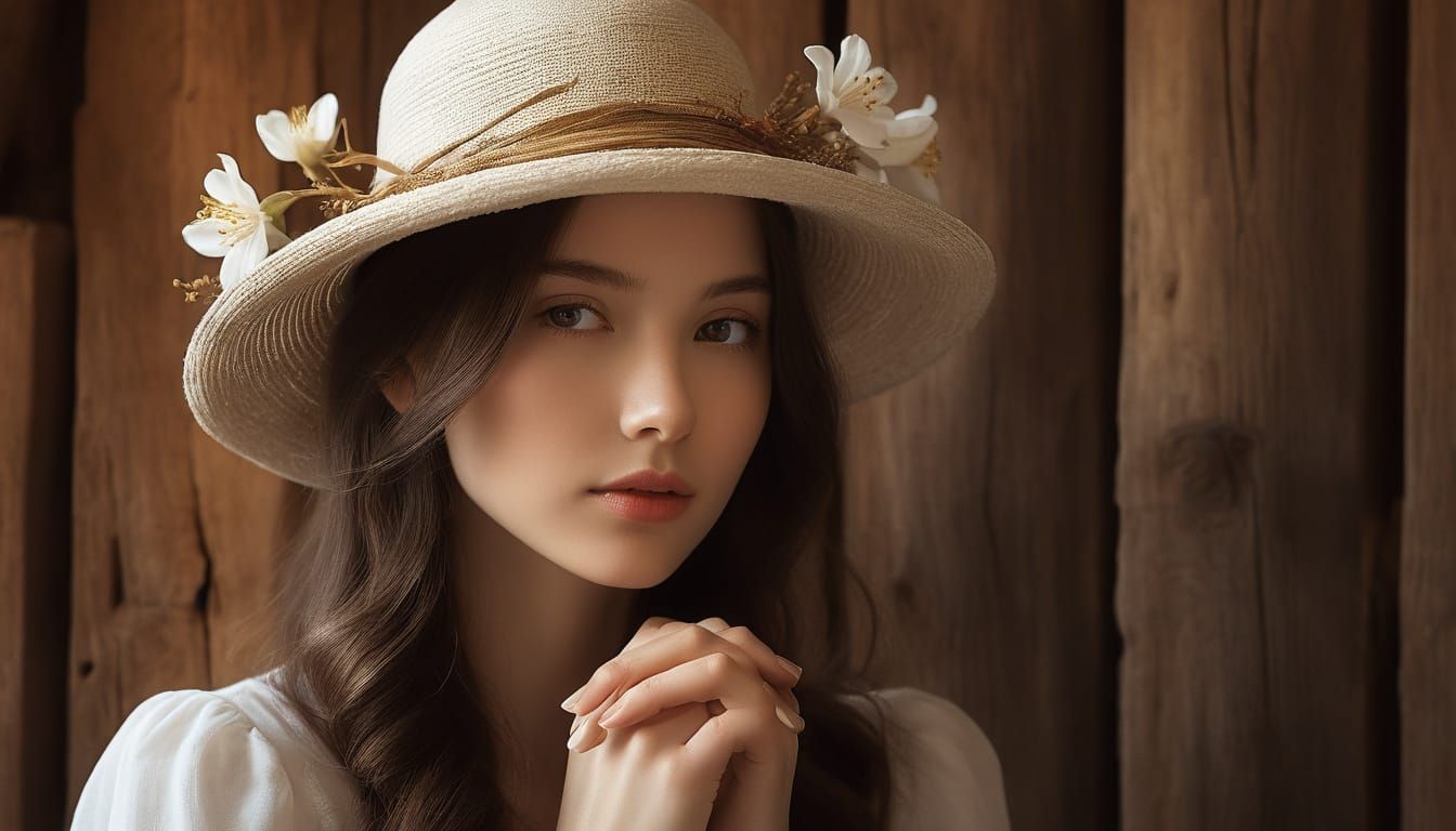 Ethereal Woman with Flowers: A Surreal Digital Art