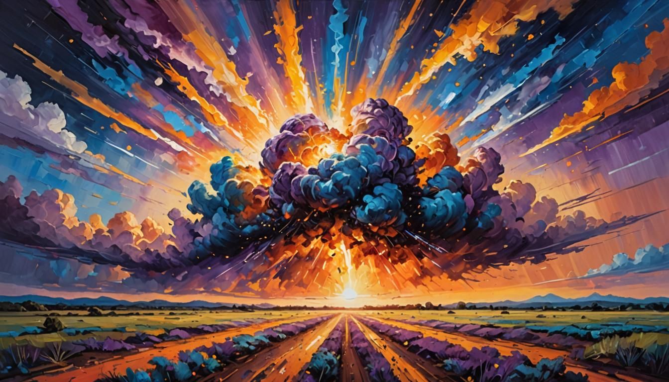 Gamma-Ray Burst Sunset: Detailed Matte Painting