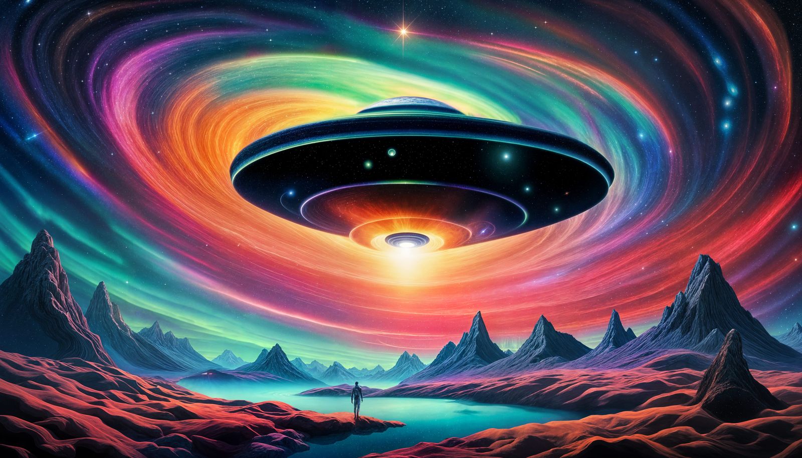 Spacecraft Drifting Towards Quantum Portal Amidst Galaxies